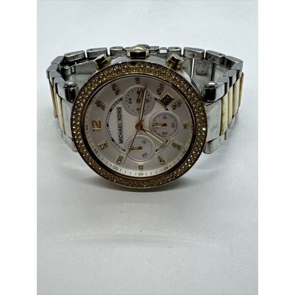 Michael Kors Parker MK5626 Womens Two-Tone Glitz Analog Dial Quartz Watch JNA414 - Picture 5 of 11